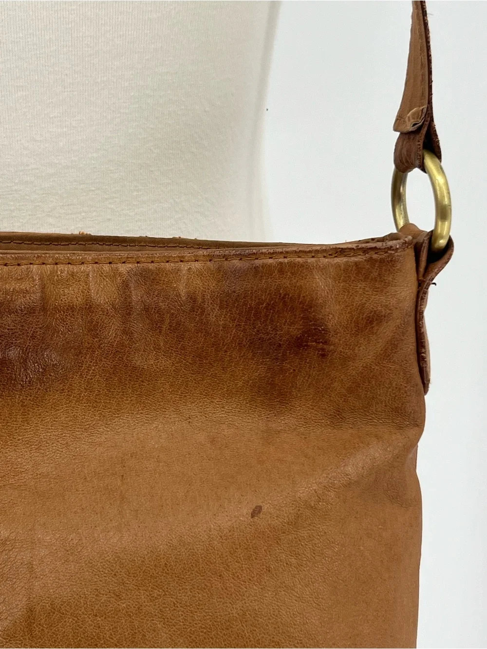 Cabin Creek Vintage Tooled Leather Crossbody Purse Tan Boho Western Festival Bag